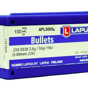 Lapua .224 S538 (.224 / 5.69mm) FMJ 55gr / 3.6g