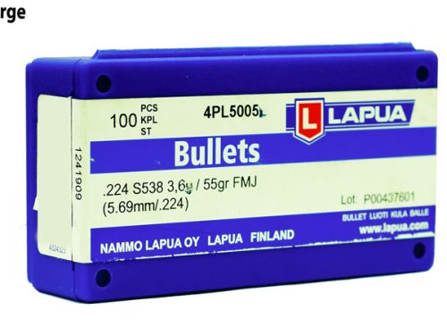 Lapua .224 S538 (.224 / 5.69mm) FMJ 55gr / 3.6g