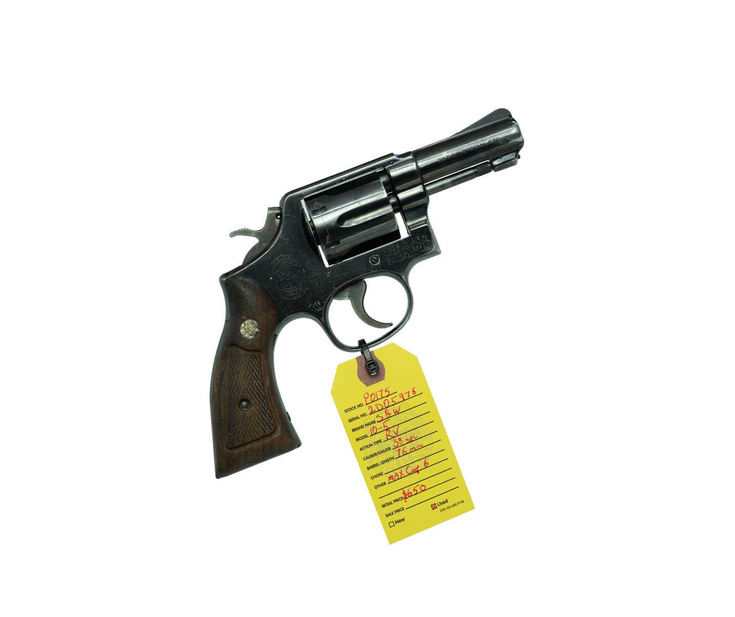 SMITH&WESSON MOD 10 .38Spl Short Barrel SKU P0175